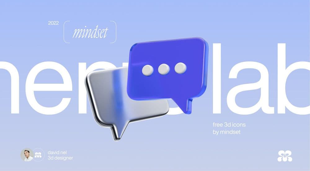 3D Icons — бесплатный набор 3D-иконок.
