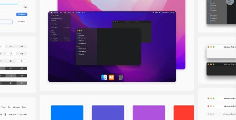 macOS Monterey Free UI Kit for Figma