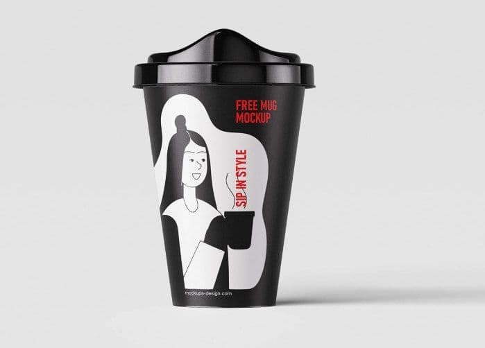 Plastic coffee mug mockup